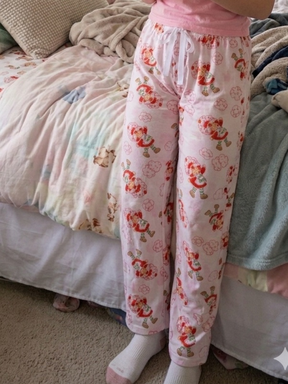 Women’s Strawberry Print Pink Pajama Pants
